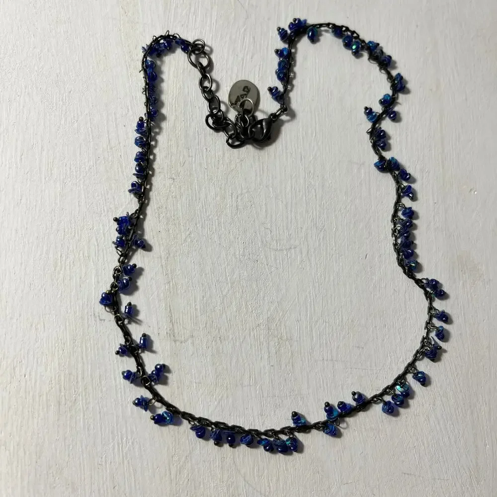 Zad Shades of Blue Necklace Delicate Dainty Chain 16